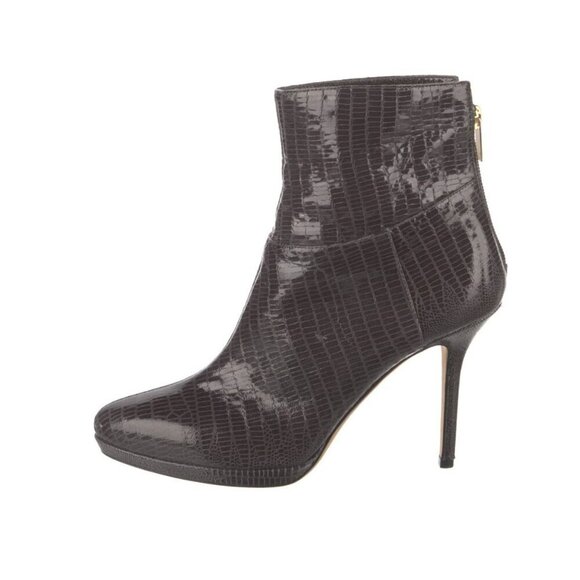 Jimmy Choo grey lizard embossed Leather Bootie Boots Size 8.5